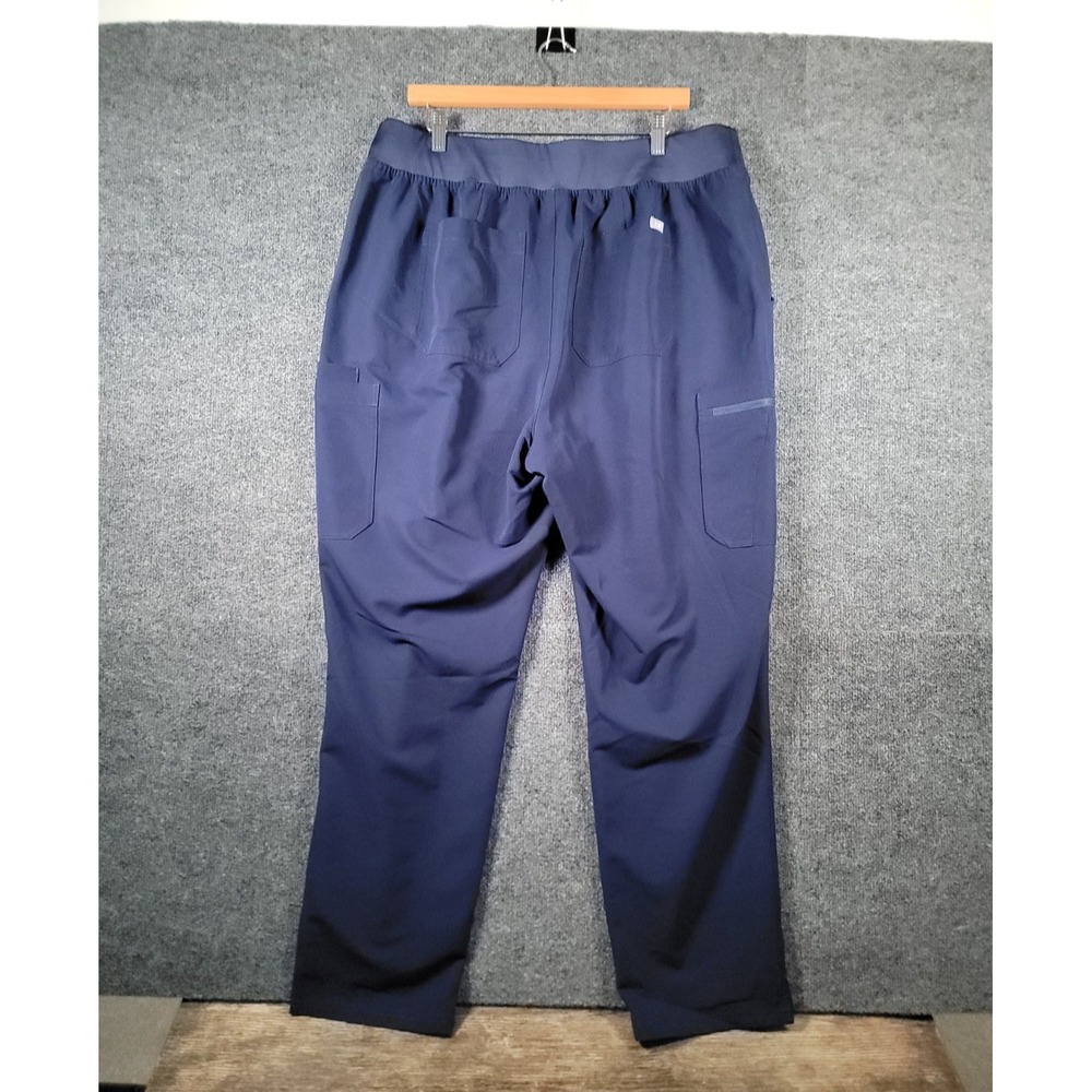 Figs Womens Yola High Waisted Slim Scrub Pants 3XL Tall Blue Medical Healthcare - Picture 2 of 13